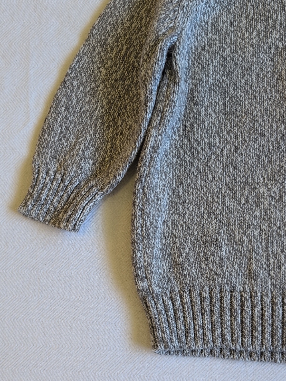 carter's cotton knit popover zip sweater gray marl 12 months baby - Picture 3 of 7